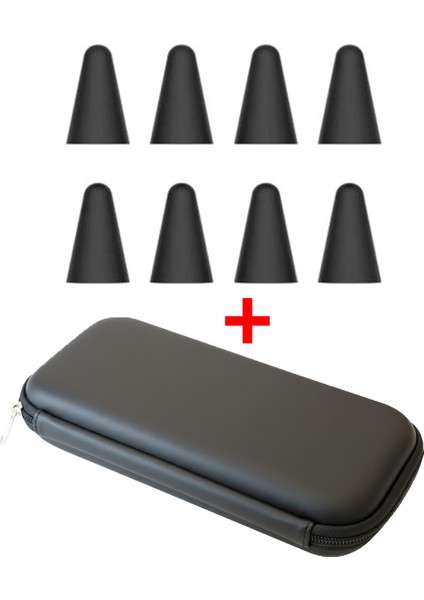 2in1 Set Stylus Pen Kılıfı + Apple Pencil Uyumlu 8in1 Kalem Ucu Koruyucu Beyaz AL5403