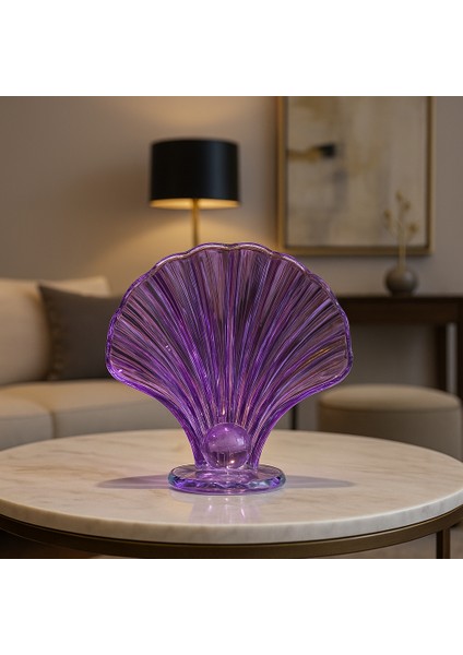 Dekoratif Kristal Dik Istiridye - Mor fiyatları