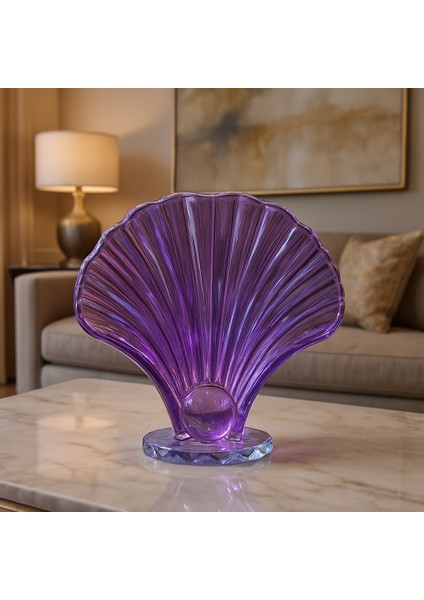 Dekoratif Kristal Dik Istiridye - Mor fırsatları