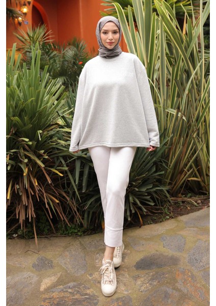 Gri Sırt Baskı Detaylı Iki Iplik Sweatshirt fiyatları