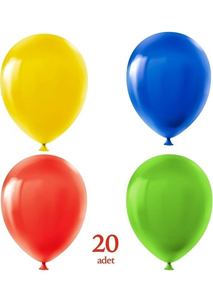 Karışık Renk Pastel Balon 12 Inç 30 cm (20 Adet)