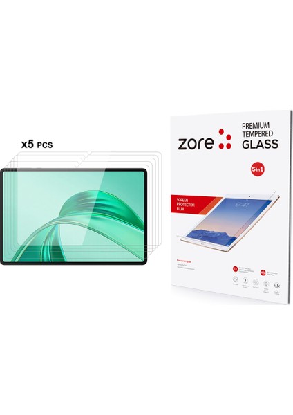 Honor Pad X8A Uyumlu Akre 5in1 Tablet Temperli Cam Ekran Koruyucu-Şeffaf