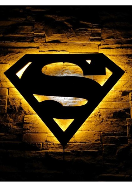 Süperman Logo LED Işıklı Tablo