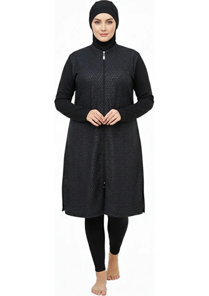 Büyük Beden Hızlı Kuruyan Kumaş Kadın Tesettür Mayo 3033