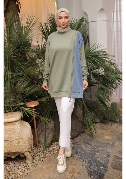 Haki Kot Garnili Modal Tunik fiyatları