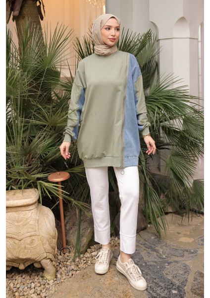 Haki Kot Garnili Modal Tunik modelleri