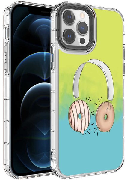 iPhone 13 Pro Max Uyumlu Kamera Korumalı Renkli Desenli Sert Silikon Akre Korn KAPAK-NO14