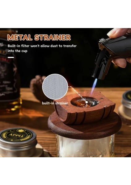 Ahşap Varil Tarzı Tütsülendirme Seti 4 Parça Setli (Elma Kiraz Armut ve Ceviz) indirimleri