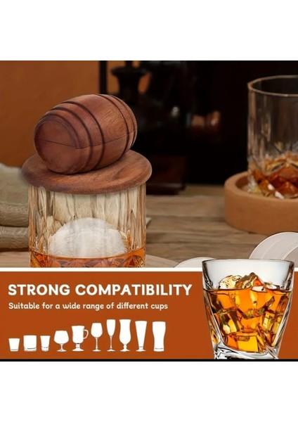 Ahşap Varil Tarzı Tütsülendirme Seti 4 Parça Setli (Elma Kiraz Armut ve Ceviz)