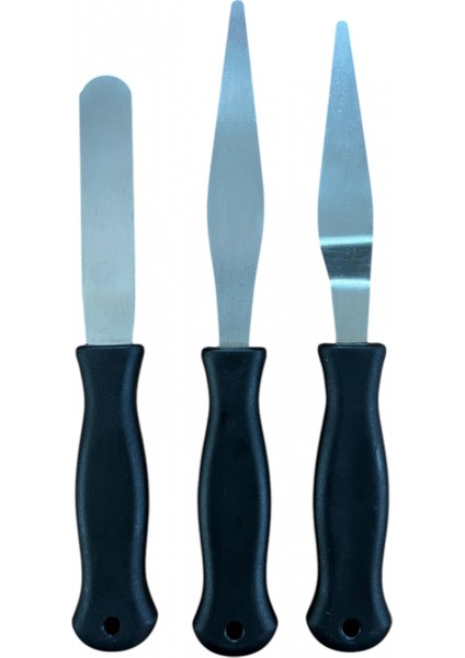 3’ Lü Pasta Dekor Spatula Seti | 3' Lü Palet Bıçak Seti
