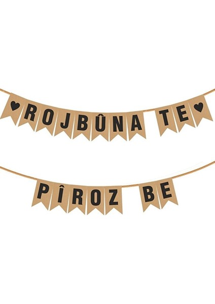 Kürtçe Doğum Günü Partisi Duvar Yazısı - Rojbuna Te Piroz Be - Isme Özel (Isim Için Mesaj Atınız)