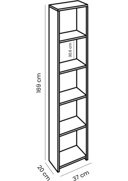 Emir 5 Raflı Çok Amaçlı Dolap - Kitaplık Atlantik Çam fırsatları