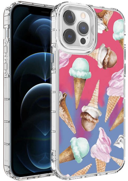 iPhone 13 Pro Max Uyumlu Kamera Korumalı Renkli Desenli Sert Silikon Akre Korn Kapak-No9