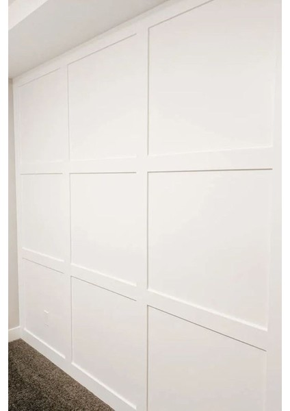 Beyaz Duvar Çıtası 1 Paket (50 Adet) 25 × 5 cm Dekoratif Şerit Duvar Çıtası Boyanabilir Mdf