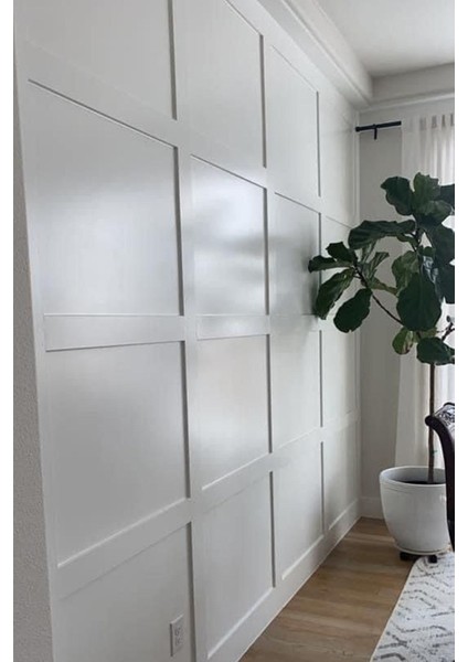 Beyaz Duvar Çıtası 1 Paket (50 Adet) 25 × 5 cm Dekoratif Şerit Duvar Çıtası Boyanabilir Mdf modelleri