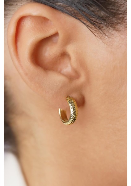 14 Ayar Altın Desenli Kalem Halka Küpe fiyatları