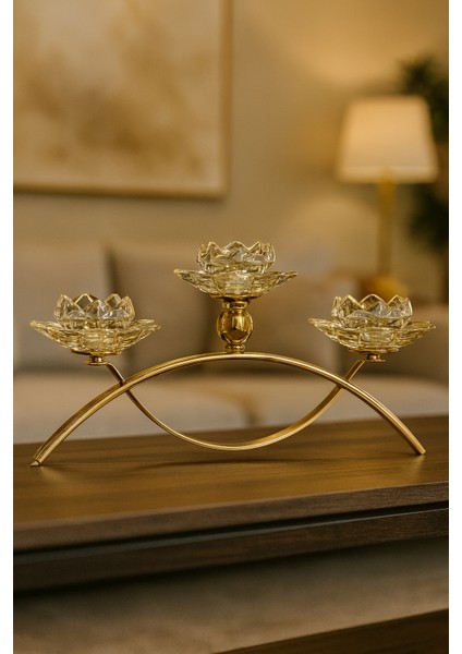 Dekoratif Köprü Şamdan - Gold modelleri