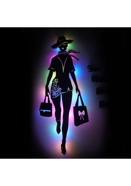 LED Işıklı Kişiselleştirilebilir Kadın Temalı Tablo Fiona Dekoratif Gece Lambası