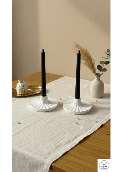 Ikili Şamdan & Mumluk cm Yılbaşı Konsepti 12 cm (Klasik Beyaz Mum Hediyelidir)