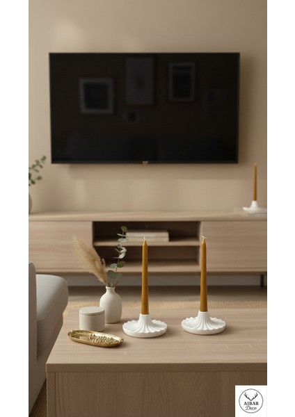 Ikili Şamdan & Mumluk cm Yılbaşı Konsepti 12 cm (Klasik Beyaz Mum Hediyelidir) modelleri