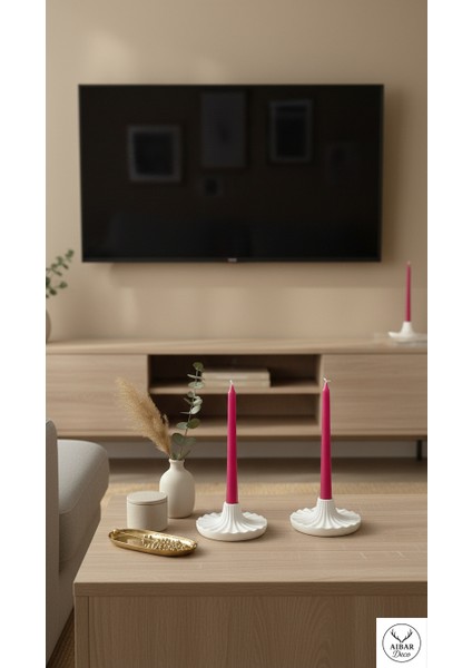 Ikili Şamdan & Mumluk cm Yılbaşı Konsepti 12 cm (Klasik Beyaz Mum Hediyelidir) fırsatları