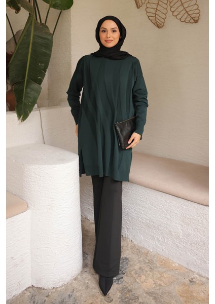 Koyu Yeşil Soğuk Iplik Merserize Triko Tunik fiyatları