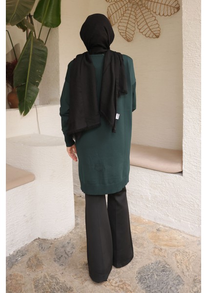 Koyu Yeşil Soğuk Iplik Merserize Triko Tunik fırsatları
