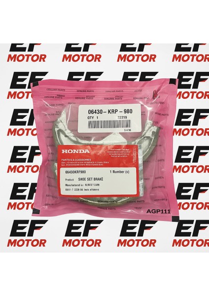 Arka Kampana Fren Balatası 06430-KRP-980 – PCX 125, Spacy 110, Activa 100/125, Dio 110, CB125, CBF125/150 Uyumlu (Orijinal) fırsatları