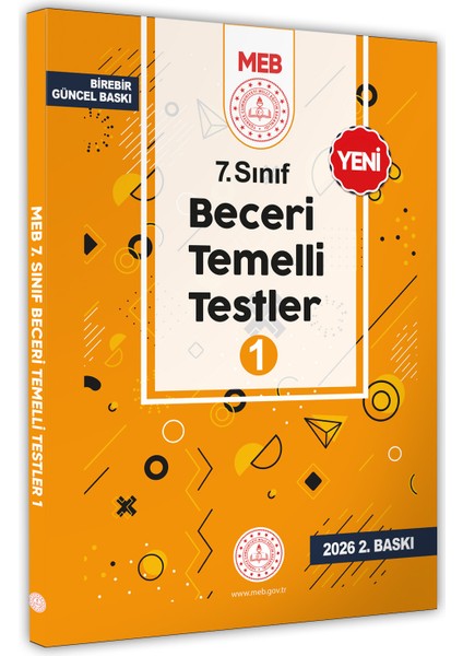 2025 7.sınıf Meb Beceri Temelli Testler 1. Kitap Örnek Soru Bankası (Renkli Baskı A4 Boyut) fiyatları