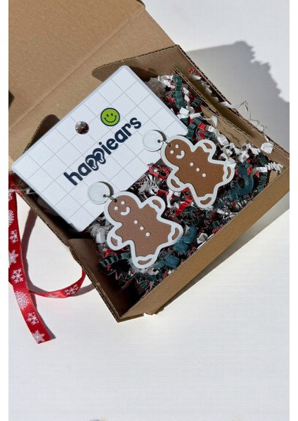 Zencefilli Kurabiye Adam Özel Tasarım Küpe (Gingerbread Man) fırsatları