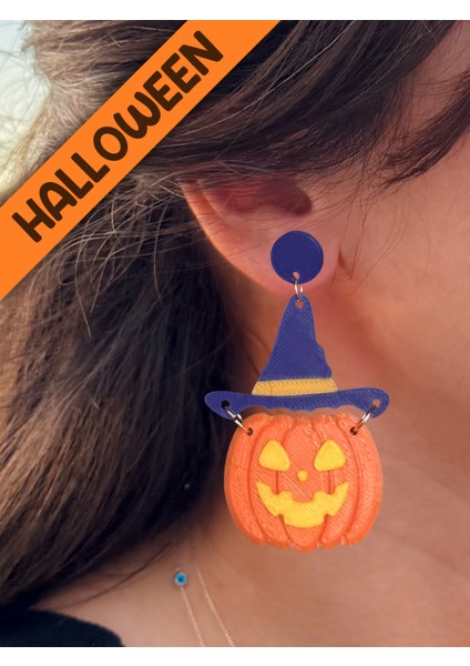 Halloween Cadılar Bayramı Bal Kabağı Özel Tasarım Küpe (Pumpkin)