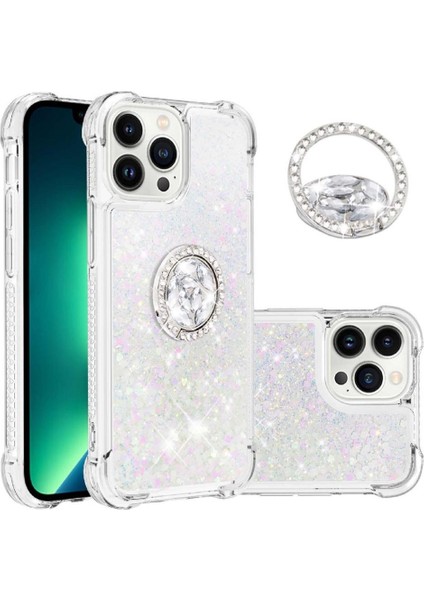 Halka Kickstand Köpüklü IPhone 14 Pro Için Telefon Kılıfı (Yurt Dışından)