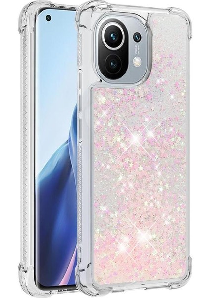 Xiaomi Mi 11 Glitter Sparkle Sevimli Sıvı Akan Tpu Için Telefon Kılıfı (Yurt Dışından)