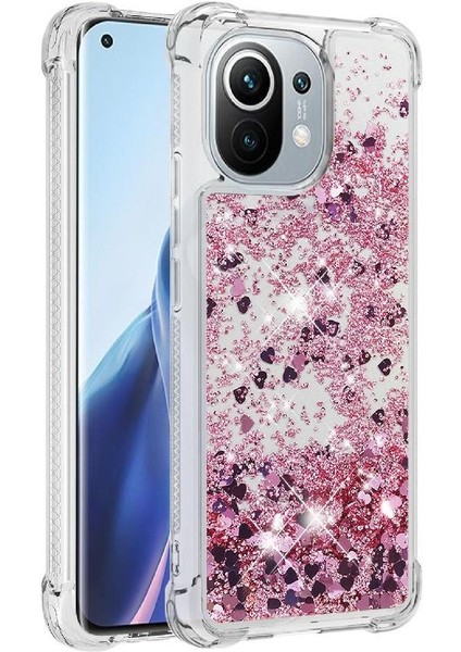 Xiaomi Mi 11 Glitter Sparkle Sevimli Sıvı Akan Tpu Için Telefon Kılıfı (Yurt Dışından)