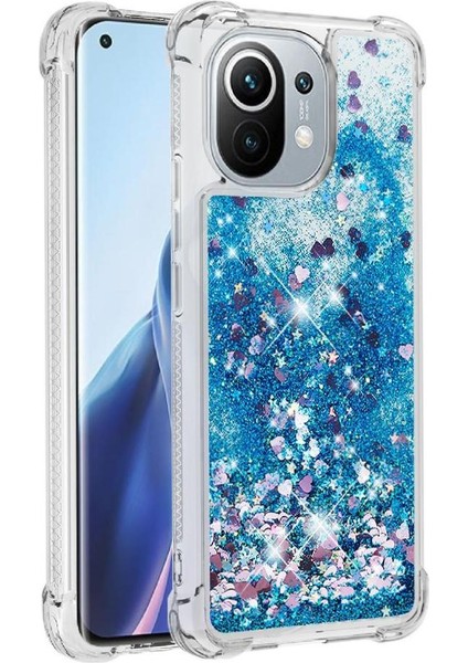 Xiaomi Mi 11 Glitter Sparkle Sevimli Sıvı Akan Tpu Için Telefon Kılıfı (Yurt Dışından)