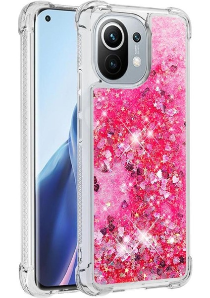 Xiaomi Mi 11 Glitter Sparkle Sevimli Sıvı Akan Tpu Için Telefon Kılıfı (Yurt Dışından)