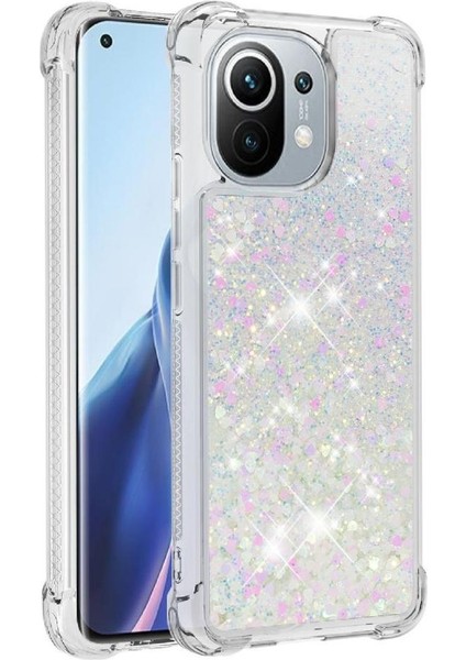 Xiaomi Mi 11 Glitter Sparkle Sevimli Sıvı Akan Tpu Için Telefon Kılıfı (Yurt Dışından)