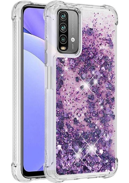Xiaomi Poco M3 Glitter Sparkle Sevimli Tpu Koruyucu Sıvı Için Telefon Kılıfı (Yurt Dışından)