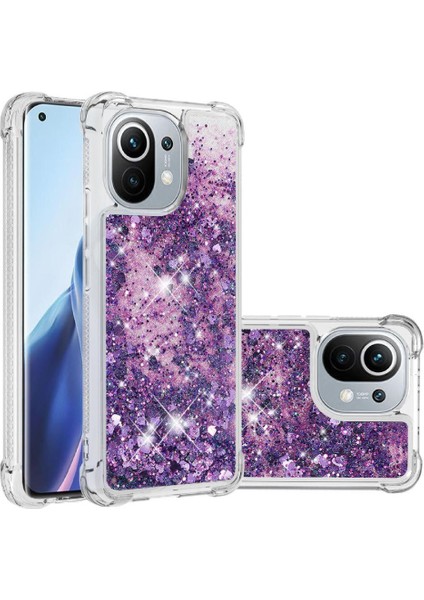 Xiaomi Mi 11 Glitter Sparkle Sevimli Sıvı Akan Tpu Için Telefon Kılıfı (Yurt Dışından) modelleri