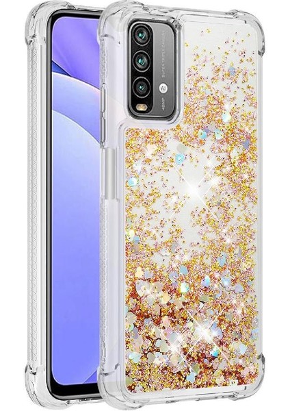 Xiaomi Poco M3 Glitter Sparkle Sevimli Tpu Koruyucu Sıvı Için Telefon Kılıfı (Yurt Dışından)