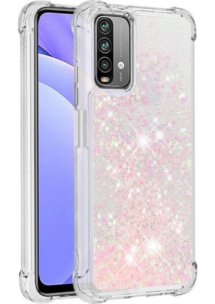 Xiaomi Poco M3 Glitter Sparkle Sevimli Tpu Koruyucu Sıvı Için Telefon Kılıfı (Yurt Dışından)