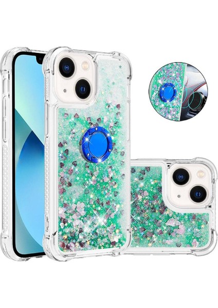 Halka Kickstand Köpüklü Kum ile IPhone 14 Için Telefon Kılıfı (Yurt Dışından)