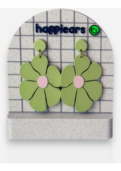 Yeşil Çiçek Özel Tasarım Küpe modelleri