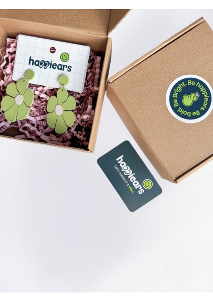 Yeşil Çiçek Özel Tasarım Küpe fırsatları