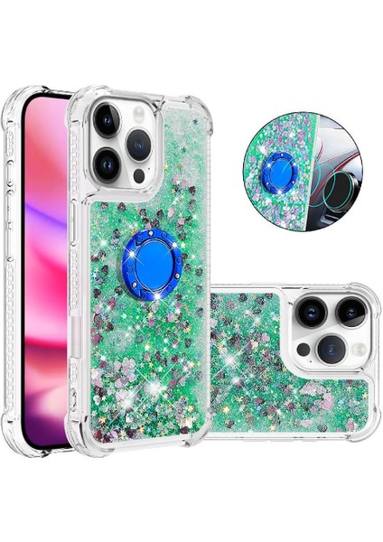 Halka Kickstand Kum ile IPhone 16 Pro Max Için Telefon Kılıfı (Yurt Dışından)