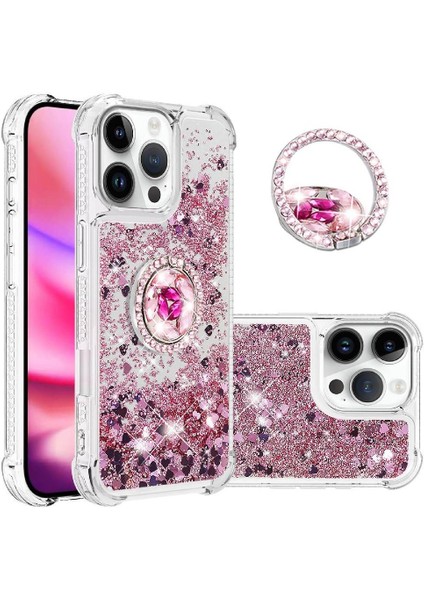 Halka Kickstand Köpüklü IPhone 16 Pro Için Telefon Kılıfı (Yurt Dışından)