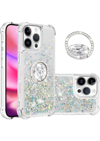 Halka Kickstand Köpüklü IPhone 16 Pro Için Telefon Kılıfı (Yurt Dışından)