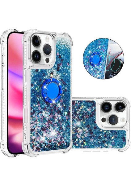 Halka Kickstand Köpüklü IPhone 16 Pro Için Telefon Kılıfı (Yurt Dışından)