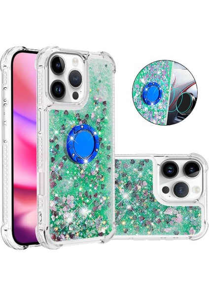 Halka Kickstand Köpüklü IPhone 16 Pro Için Telefon Kılıfı (Yurt Dışından)