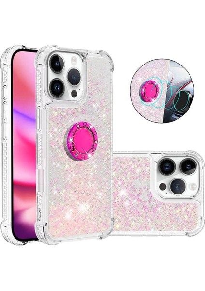 Halka Kickstand Köpüklü IPhone 16 Pro Için Telefon Kılıfı (Yurt Dışından)